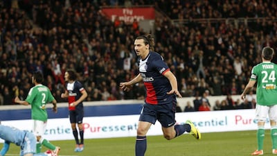 Zlatan Ibrahimovic has scored a PSG-record 40 goals in all competitions this year. Thomas Samson / AFP