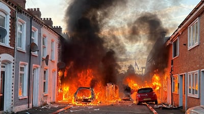 Vehicles set on fire. The leaders of the main political parties in Northern Ireland issued a joint statement condemning the stabbing. PA