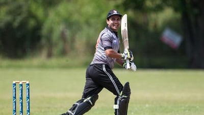 Shaiman Anwar scored an unbeaten 102 against Canada in King City on Tuesday. Chris Young / The National