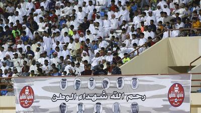 UAE football fans at Thursday night’s match in Sharjah. Our columnist says the AGL should reach out to more expat fans. Hasan Alraesi / Al Ittihad