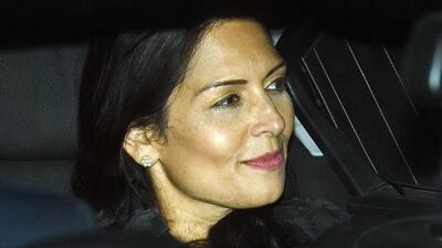 Britain's Home Secretary Priti Patel announces three-year visas after no-deal Brexit. / AFP / Oli SCARFF