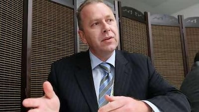 ohn Hoonhout, Managing Director, HP (Hewlett-Packard) ME, speaking to a National reporter on the fourth day of Gitex.