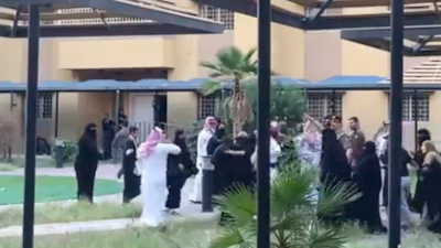 A still of the video of women being assaulted at an orphanage in Saudi Arabia. The footage is being investigated. SPA