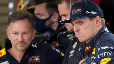 Red Bull driver Max Verstappen, right, and principal Christian Horner before qualifying in Melbourne on Saturday. AP