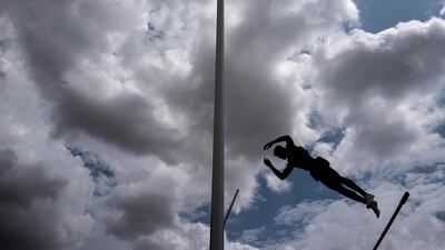 An athlete competes in men's decathlon pole vault during the France Athletics Championships 2019 at the Henri-Lux stadium in Saint-Etienne, central eastern France. AFP