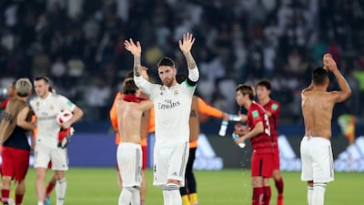 Real Madrid's Sergio Ramos applauds the crowd. Chris Whiteoak / The National