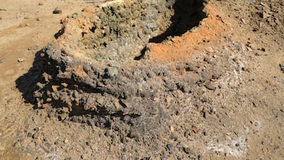 A clay kiln at the newly-excavated trench