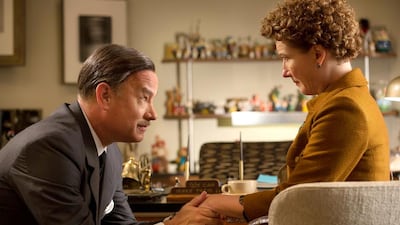 Tom Hanks as Walt Disney, left, and Emma Thompson as the author of Mary Poppins, PL Travers in a scene from Saving Mr. Banks. AP Photo / Disney, François Duhamel