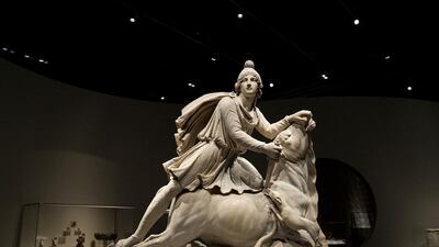 'Statue of Mithras' made of marble, 100 - 200 CE Rome, Italy. Mona Al-Marzooqi/ The National