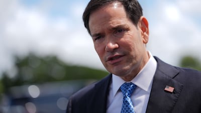 Marco Rubio, US Secretary of State, at Homestead Air Reserve Base in Florida on May 21 before travelling to a Nato foreign ministers meeting in Sweden. AFP