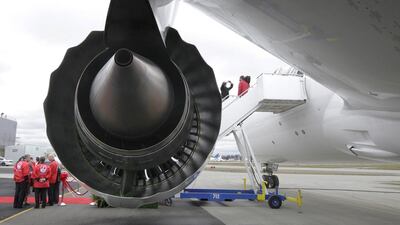 A new Japan Airlines Boeing 787 airplane with the GE Aviation GEnx engine on it. Ted S. Warren / AP Photo