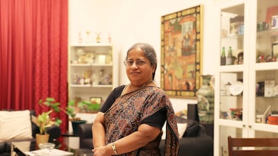 Rosy George, believed to be the longest serving school teacher in Dubai, at her home in Karama. She has retired from the Indian High School after almost 40 years. Pawan Singh / The National