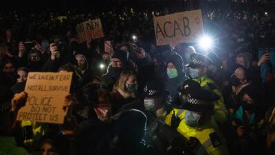 Others waved placards to demonstrate their rage at perceived inaction on gender-based violence and abuse. EPA