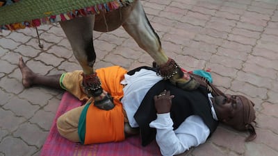 A blessing ritual as part of the annual celebration. AP