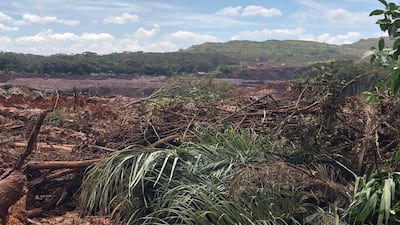 A general view of the aftermath from a failed iron ore mine dam in Brazil. Nairo Almeri via Reuters