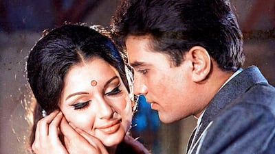 Sharmila Tagore and Rajesh Khanna in their first megahit, 1969’s Aradhana. Courtesy Shakti Films
