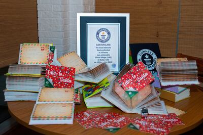 Global Village broke the record for most letters for Santa Claus collected in 24 hours. Photo: Guinness World Records