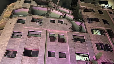 A residential building which was damaged in an Israeli airstrike, in Gaza City. Reuters