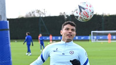 Thiago Silva woking out before the Wembley match. Getty