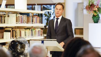 Dutch Prime Minister Mark Rutte addresses a speech on the Netherlands' involvement in slavery, in the National Archives in The Hague, on December 19, 2022. AFP