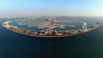Above, a panoramic view of the Palm. Courtesy Nakheel