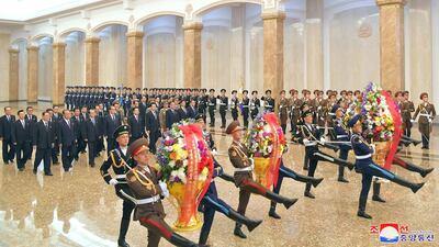 North Korea held muted celebrations for the 108th birth anniversary of President Kim Il-sung on Wednesday. EPA