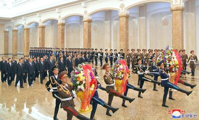 North Korea held muted celebrations for the 108th birth anniversary of President Kim Il-sung on Wednesday. EPA