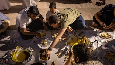 Iftar at the Umm Al Quwain Museum. Antonie Robertson / The National