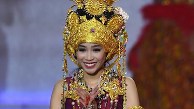 Miss Cambodia Vy Sreyvin performs during the Miss World 2019 final. EPA