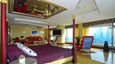 This 38th floor apartment in Dubai’s World Trade Centre Residence has been remodelled from a four bedroom to a three bedroom. Courtesy Better Homes