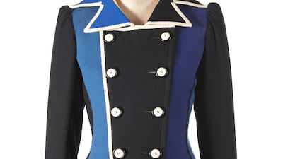 Saint Laurent's 1979 homage to Pablo Picasso, via a jacket inspired by the artist's Nusch Eluard portrait, on display at Musee Picasso Paris.