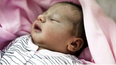 Hessa al Omairi is the first Emirati baby born in 2011 at the Corniche Hospital early yesterday morning.