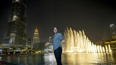 Caroline Garcia at Dubai Fountain. Courtesy Dubai Duty Free Tennis Championships