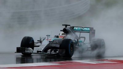 Despite the conditions, Lewis Hamilton was by far the quickest during the practice rounds. Mark Thompson / Getty Images