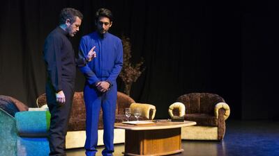 Osman Aboubakr, left, director of a new stage production of Orwell’s 1984. Antonie Robertson / The National