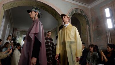 Model present creations at the Burberry Spring/Summer 2018 show at London Fashion Week. Mary Turner / Reuters