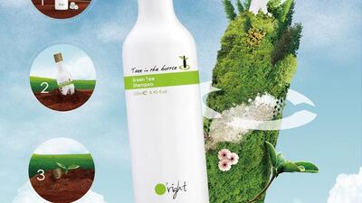 Green tea shampoo. Courtesy O'right
