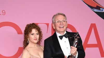 Bernadette Peters, and honoree Bob Mackie, winner of the the Geoffrey Beene Lifetime Achievement Award at the 2019 CFDA fashion awards at the Brooklyn Museum in New York City on June 3, 2019. AP