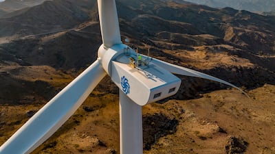 Masdar's wind farm in the UAE. The company is planning to develop offshore wind energy projects in Azerbaijan, which will be used to produce green hydrogen. Photo: Masdar