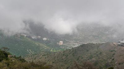 Mist over Al Baha, Saudi Arabia, as the region is hit by a blast of stormy weather. SPA