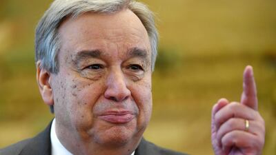 Secretary General Antonio Guterres announced the two deaths at a ceremony to honour UN peacekeepers on May 29, 2020. AFP