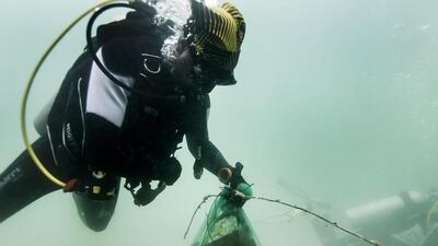 The goal, said organisers, was to secure the participation of 250 certified divers by Thursday morning as they claimed this would be a new world record. Antonie Robertson/The National