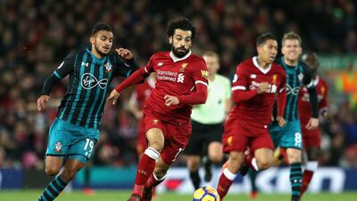 Right midfield: Mohamed Salah (Liverpool) – The Egyptian took his second successive brace in classy fashion to defeat Southampton and become the Premier League’s top scorer. Jan Kruger / Getty Images