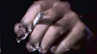 One of the new visual health warnings that will appear on cigarette packets in the UAE.