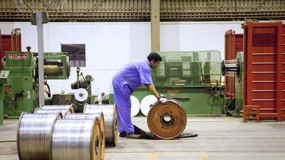 Ducab produces about 105,000 tonnes of copper cables per year. Razan Alzayani / The National