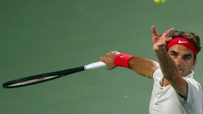 Roger Federer did not drop his serve on his way to an easy 6-2, 6-2 win over Lukas Rosol in their quarter-final match in Dubai on Thursday, February 27, 2014. Marwan Naamani / AFP