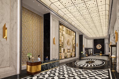 The design of the lobby is Art Deco-inspired. Photo: Fairmont Mumbai