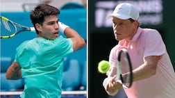 Carlos Alcaraz, left, and Jannik Sinner have dominated men's tennis for a few seasons. Getty Images / AFP