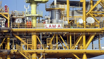 Dragon Oil Dzheitune Lam A offshore oil platform in the Caspian Sea, offshore Turkmenistan. Courtesy Dragon Oil