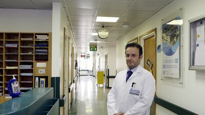 Dr Mohamed Baguneid is consultant vascular surgeon and chairman of the surgical institute at Al Ain Hospital, one the two main trauma hospitals in the emirate. He says the seat-belt message has been slow to get through. Jeffrey E Biteng / The National